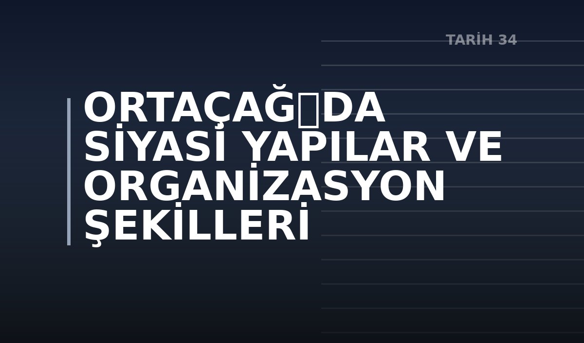 ORTAÇAĞDA SİYASİ YAPILAR VE ORGANİZASYON ŞEKİLLERİ