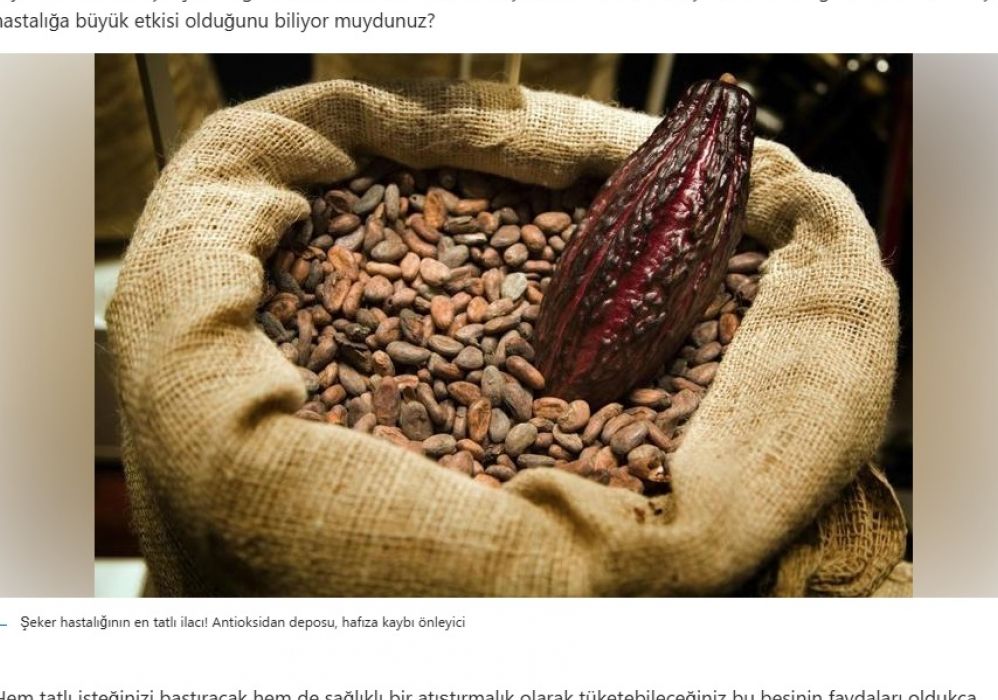 Kakao Bir Antioksiden Deposu