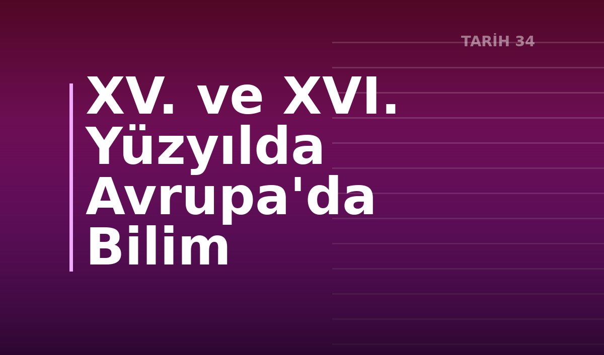 XV. ve XVI. Yüzyılda Avrupa'da Bilim